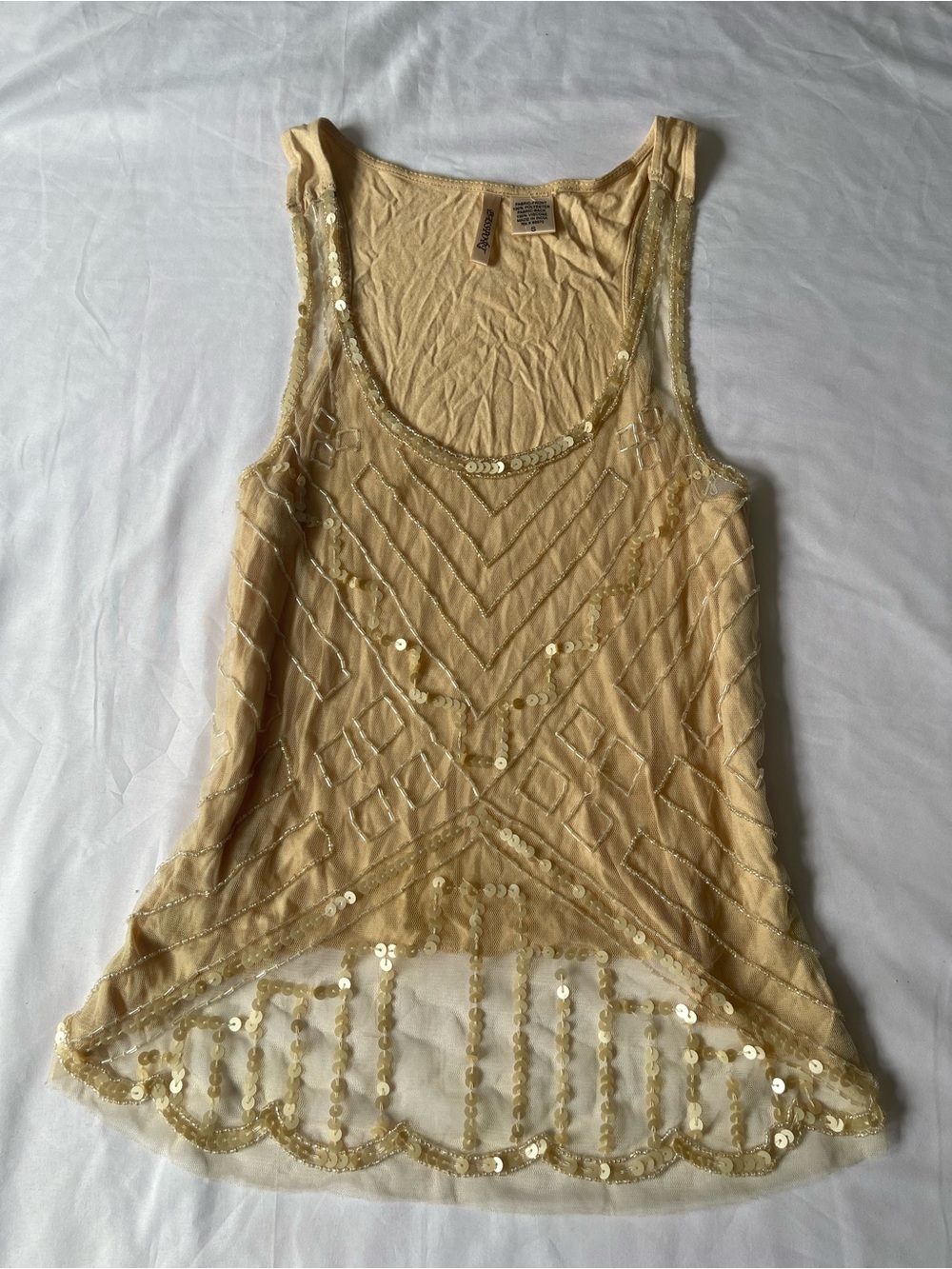 Passport Gold Sequin Sheer Camisole